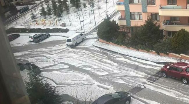 Ankara'da şiddetli dolu yağışı
