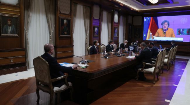 Cumhurbaşkanı Erdoğan, Almanya Başbakanı Merkel ile görüştü