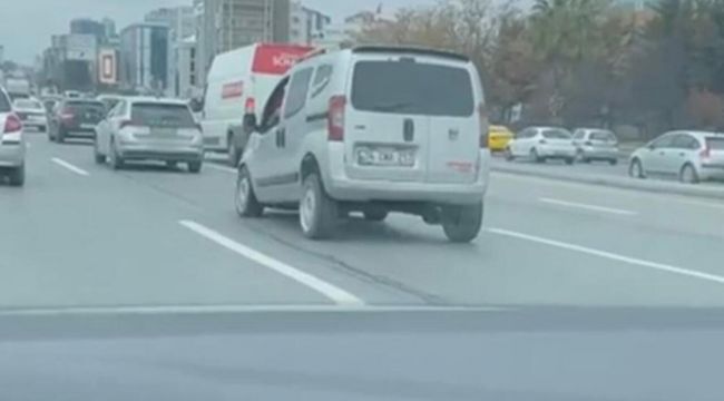 D-100 Karayolu'nda "zıplayan araç" şaşkınlığı