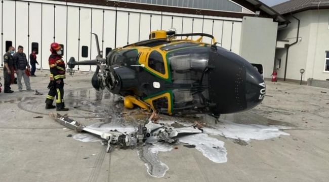 İtalya&#039;da polis helikopteri havalanırken kaza yaptı