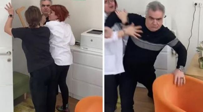 MUAYENEHANEYE BEBEĞİNİ GETİREN BABAYA SALDIRDI