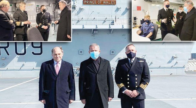 Akar'dan İngiliz uçak gemisine ziyaret