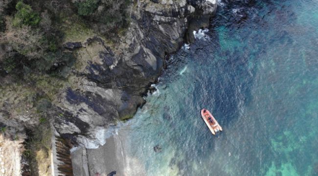 Aracın denize uçtuğu alanda arama çalışması başlatıldı