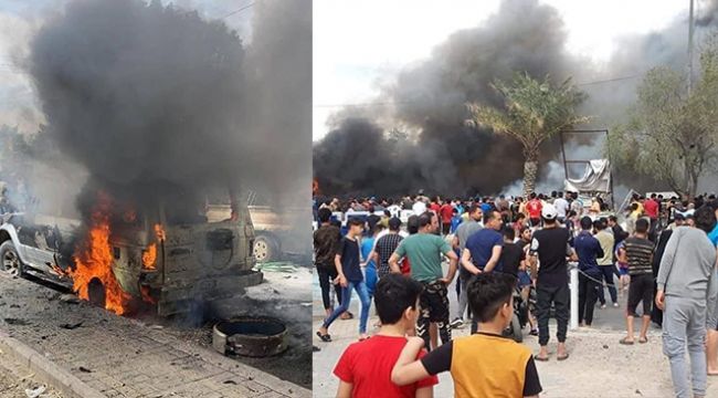 Bağdat'ta pazar yerinde bombalı araçla saldırı