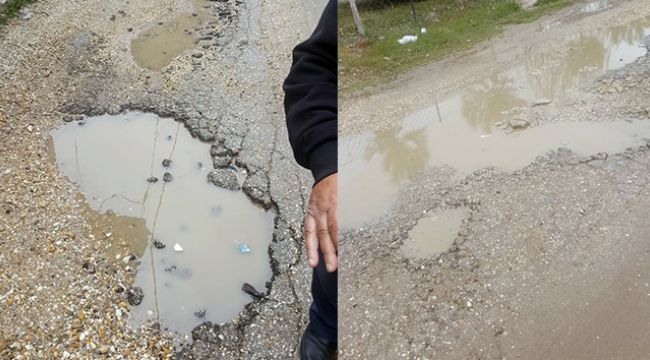 Bozuk yollar esnafları çileden çıkardı