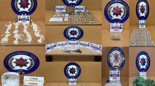İZMİR'DE UYUŞTURUCU OPERASYONLARI