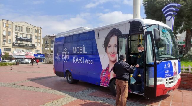 İZMİRİM KART İÇİN MOBİL HİZMET ARACI DEVREYE GİRDİ