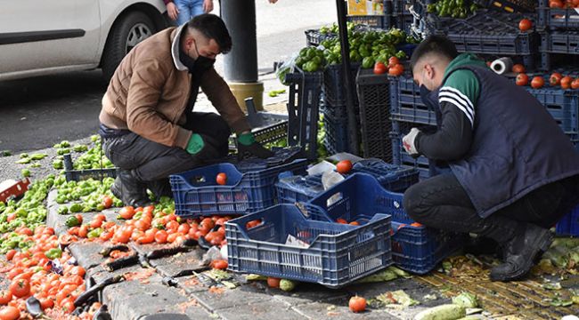 Pazarcılar ile manav tartıştı