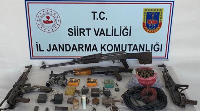 Siirt'te PKK'lı teröristlere ait çok sayıda mühimmat ele geçirildi