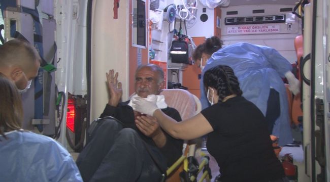 BOĞAZINI KESEN ADAMA POLİSLERDEN MÜDAHALE