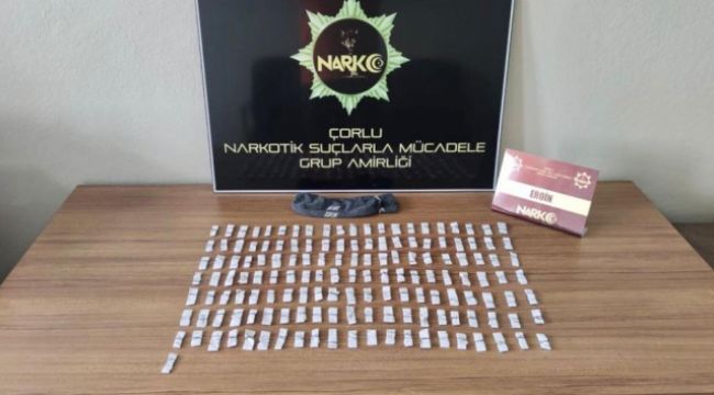 Çoraptan 148 fişek eroin çıktı