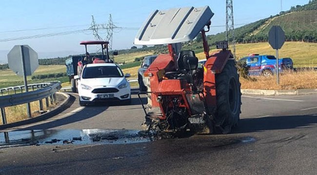 Kazada, traktör ikiye bölündü