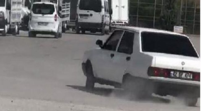 Kısıtlamayı ihlal edip, aracıyla drift yaptı