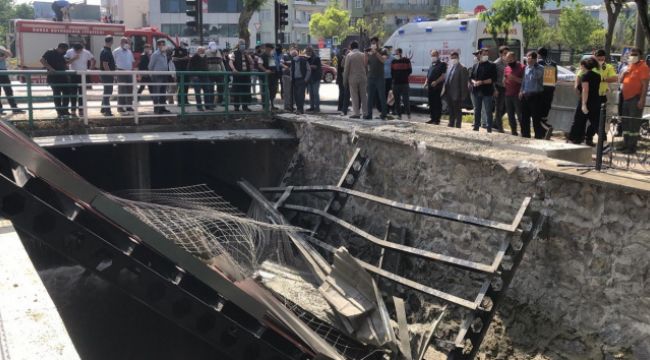 Köprüdeki inşaat çöktü