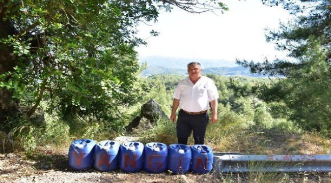 Orman yangınlarına karşı bidonlu önlem