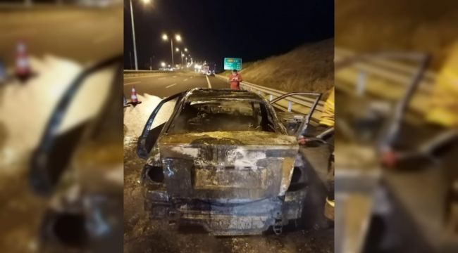 SEYİR HALİNDEKİ OTOMOBİL YANDI