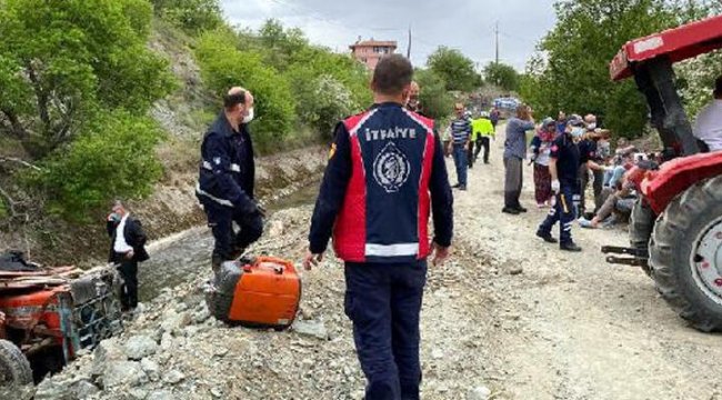 Sulama kanalına düşen traktörün sürücüsü öldü