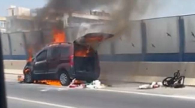 YANAN ARACINI SÖNDÜRÜRKEN YARALANDI