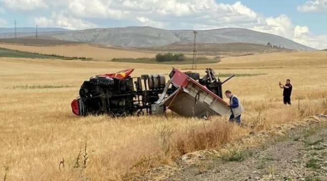 Ankara'da yangına giden itfaiye aracı devrildi