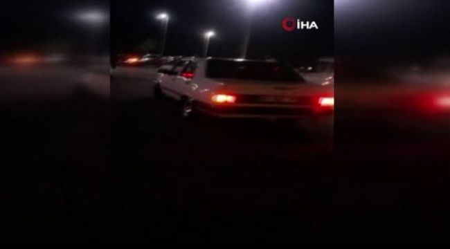 Asker eğlencesinde drift yapan trafik magandaları kamerada