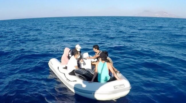 Bodrum'da  düzensiz göçmenler  kurtarıldı