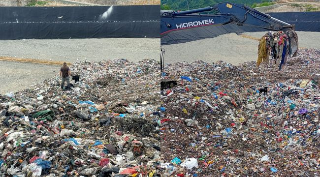 Çöp tesisindeki tonlarca çöpün içinde bebek cesedi aradılar