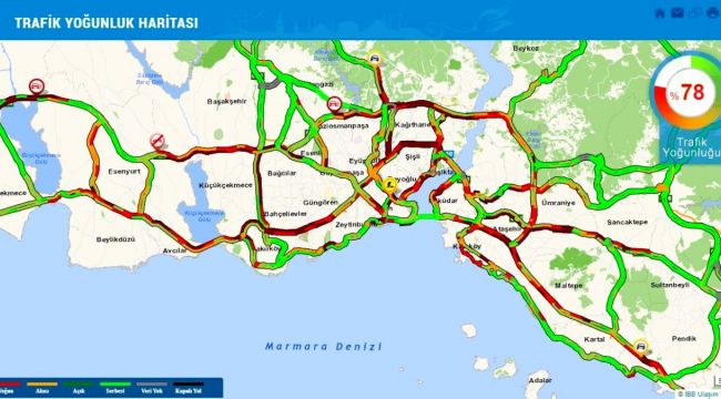 İstanbul'da sağanak yağış sonrası trafik yüzde 80'lere dayandı