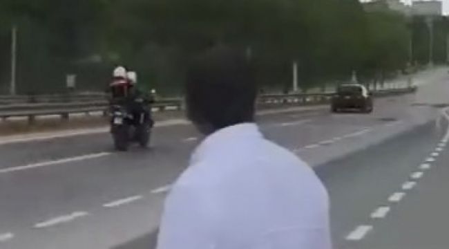 Karısını denetim noktasında bırakıp kaçtı