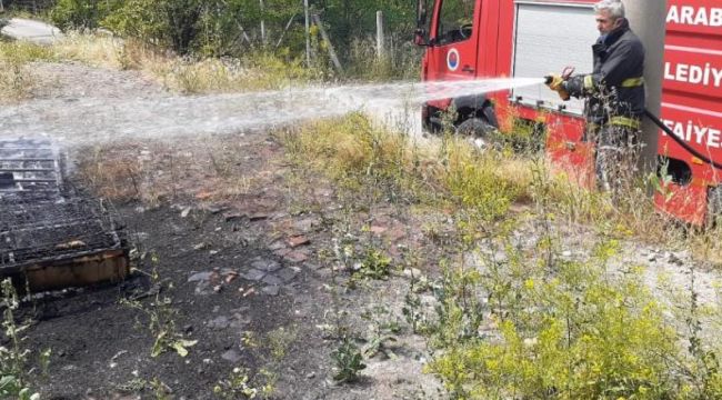 Koltuktan çıkan yangın ormana sıçramadan söndürüldü
