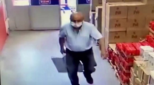 Marketten yağ tenekesi çalan şahıs kameralara yakalandı