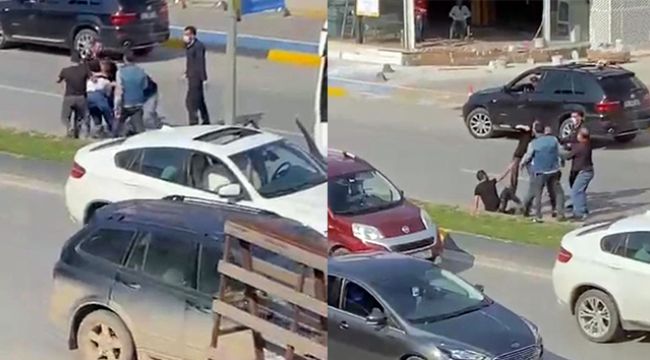 Trafik kazası sonrası cadde boks ringine döndü