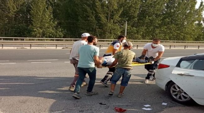Kontrolden çıkan otomobil savruldu
