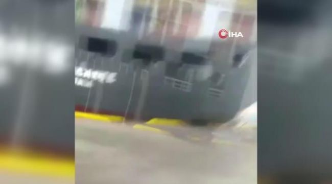 Ambarlı Limanı'nda yük gemisinin iskeleye çarptı