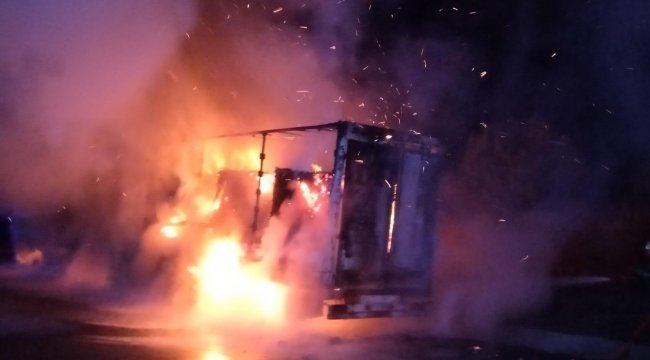 Anadolu Otoyolu'nda TIR alev topuna döndü