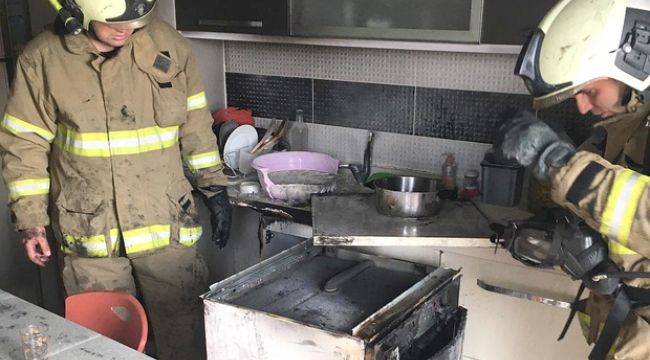 Edremit'te bulaşık makinesinden yangın çıktı