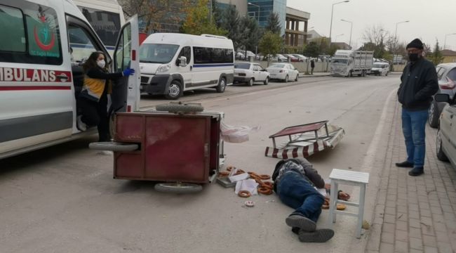 Lodos simit tezgahını devirdi, simitçi ağır yaralandı