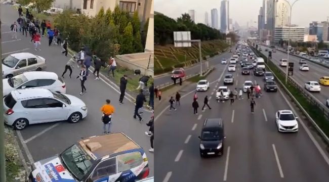 Maltepe'de maç sonrası E-5'te taşlı bıçaklı meydan kavgası