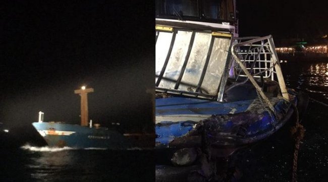Anadolukavağı'nda kargo gemisi ile gezi teknesi çarpıştı: 2 yaralı