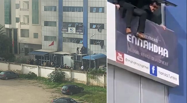 Canlarını kurtarmak için pencereden atladılar