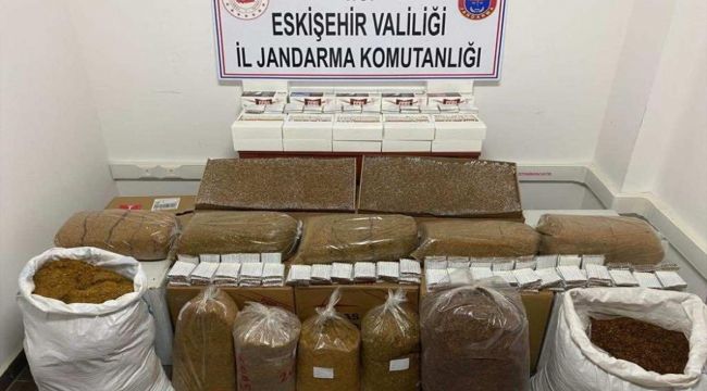 Jandarmadan kaçak tütün ve makaron operasyonu