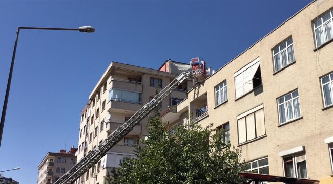 Konya'da 4 katlı binada korkutan yangın