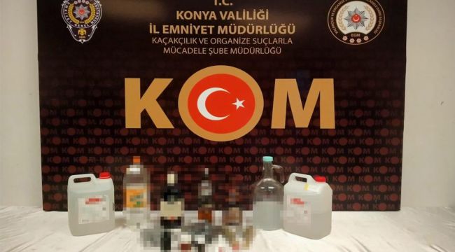 Konya'da yeni yıl öncesi kaçak içki operasyonu