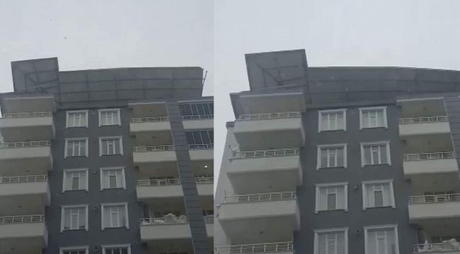 Siirt'te şiddetli rüzgar bir binanın çatısını uçurdu