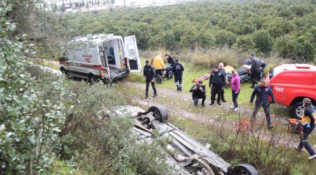 Virajı alamayan sürücü 25 metrelik uçurumdan düştü
