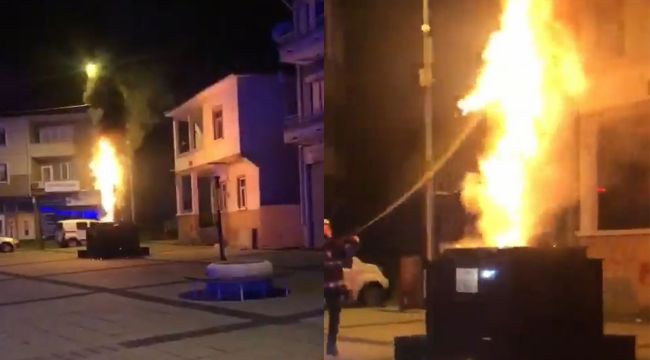 Uzunköprü'de Adalet anıtına saldırı