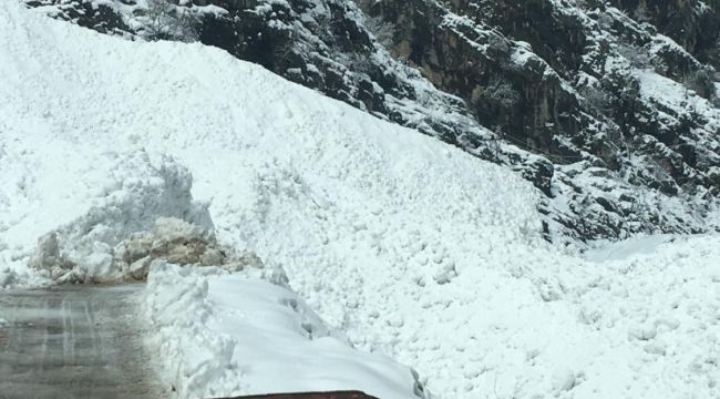 Batman'da köy yoluna çığ düştü