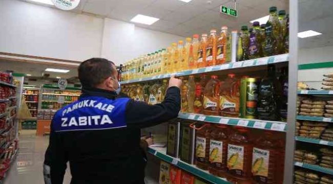 Denizli'de zincir marketlerde sıvı yağ denetimleri devam ediyor