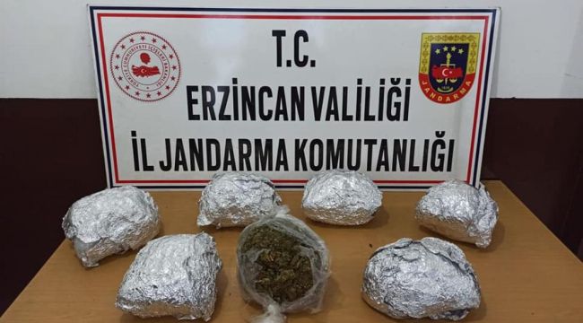 Erzincan'da 4 kilo 34 gram esrar ele geçirildi