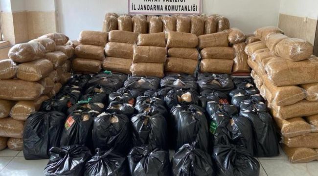 Hatay'da piyasa değeri 241 bin 650 TL olan kaçak tütün ele geçirildi