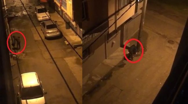 Makasla kesti, çöp kovalarını böyle çalmaya kalkıştı